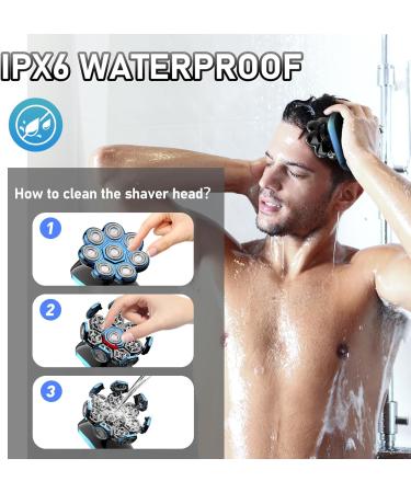 Glatens 8D Electric Shaver for Men - IPX6 Waterproof LCD Display USB Charging - Perfect for Bald Heads (0.0 mm) - Buy Online on GoSupps.com