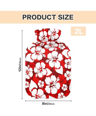 Mnsruu 2L Hot Water Bottle with Soft Cover Hibiscus Design Perfect Gift for Women & Kids Ideal for Christmas - Buy Online on GoSupps.com
