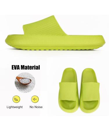 Cloud Slide Slippers for Women Men | Thick Sole Non-Slip Slipper | Quick Drying Bathroom Sandals | Super Soft Open Toe Platform Shoes | Avocado Green | Size 8.5-9.5 Women/7-8 Men - Buy Online on GoSupps.com