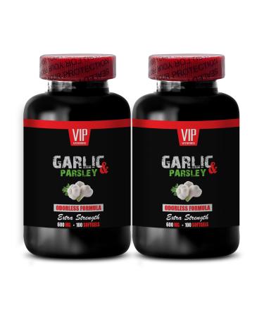 Garlic Supplements - garlic supplements odorless - Garlic & Parsley 600MG - garlic parsley supplements - garlic extract - parsley capsules - parsley supplement - parsley seed oil - 2B 200 Softgels