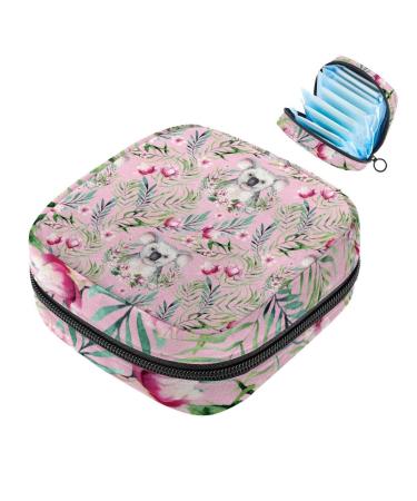Women's binding-up bags Koala and Flowers Women's Bind bag tampon storage bags zip pockets menstrual tied bags multi15