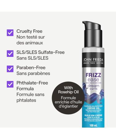 John Frieda Frizz Ease Dream Curls Air Dry Waves Styling Foam & Curl Defining Creme Oil with Rosehip Oil for Frizzy Wavy-Curly Hair (150mL + 100mL) - Buy Online on GoSupps.com
