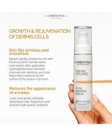 Christina Forever Young Renewal Serum - Rejuvenating Face Serum for All Skin Types | 30ml | Velvety Feel Easy Daily Application Lasting Skin Health - Buy Online on GoSupps.com
