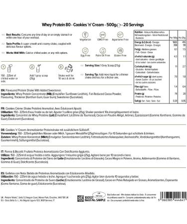 Whey 80 Protein Powder - Cookies n Cream | Premium Low Sugar Protein - The Protein Works | 500g - Buy Online on GoSupps.com