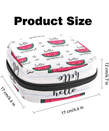 Menstrual Pad Bag with Zipper - White Watermelon Ladies Napkin & Tampon Pouch for Women and Girls | International Shipping - Buy Online on GoSupps.com