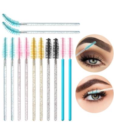 500PCS Disposable Eyelash Brushes - Upgraded Mascara Wands & Makeup Applicators for Eyelash Extensions & Eyebrow Grooming in Crystal Pink Yellow Green Black Blue - Perfect for Professionals & DIY - Buy Online on GoSupps.com