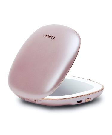 Fancii Compact Makeup Mirror with Natural LED Lights, 1x/ 10x Magnifying - Rechargeable, Portable, Lighted 4 Hand Mirror for Travel and Purses, Mila (Rose Gold) - Buy Online on GoSupps.com