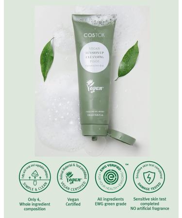 Vegan Tension Up Cleansing Foam 120ml - Gentle Daily Face Wash for Sensitive Skin EWG Verified Cruelty-Free PEG Free Eco-Friendly Packaging - Buy Online on GoSupps.com