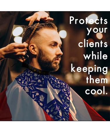 King Midas Empire Puerto Rico Flag Barber Cape - Waterproof Boricua Hair Cutting Cape with Snap Button Neck Band - Buy Online on GoSupps.com