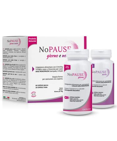 Licofarma NoPause Day & Night Supplement for the Well-being of Women in Menopause. Soy-free formula. Double format 60+30 capsules.