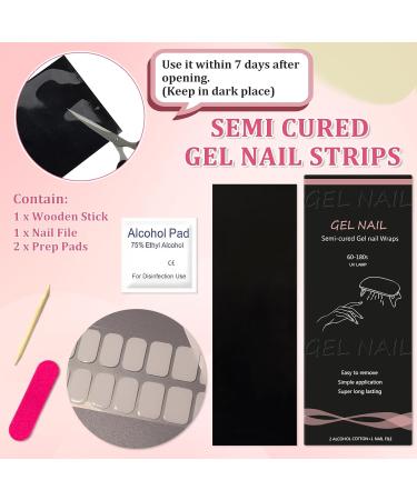 Ceboic Semi Cured Gel Nail Stickers 20Pcs Gel Nail Strips Solid Color Self-Adhesive Gel Nail Polish Wraps Long-Lasting Waterproof Nail Art Stickers Set Easy to Apply & Remove (Milk White) - Buy Online on GoSupps.com
