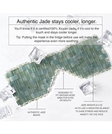 GingerChi Genuine Jade Eye Mask - Natural Stone Face Mask for Relaxation Dark Circles Puffiness & Anti-Aging Therapy - Buy Online on GoSupps.com