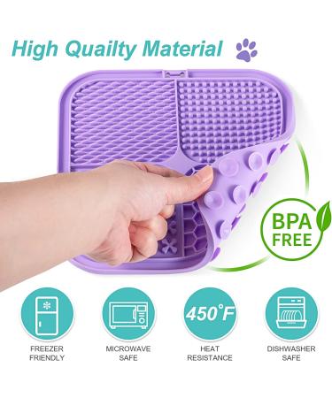 2 Pack Feeding Mat for Dogs & Cats | Slow Feeder & Non-Slip Design | Anxiety Relief & Training | Perfect for Yogurt & Peanut Butter | Blue & Purple - Buy Online on GoSupps.com