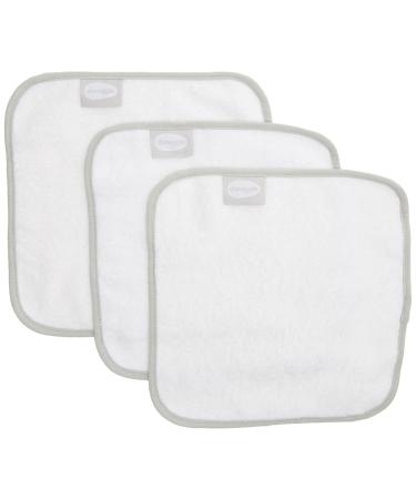 Shnuggle Baby Wash Cloths White | 3 Pack of Super Premium Soft Cloths | 26 x 26cm | Made from Natural Bamboo Cotton | Perfect for Sensitive Skin 3 Count (Pack of 1)