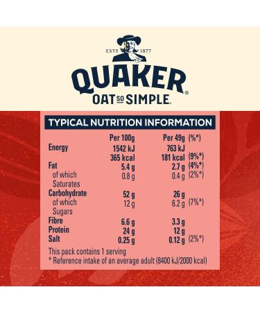 Quaker Oat Protein Original Porridge Pots 6 x 49g - High-Protein Breakfast Instant Oats - Buy Online on GoSupps.com