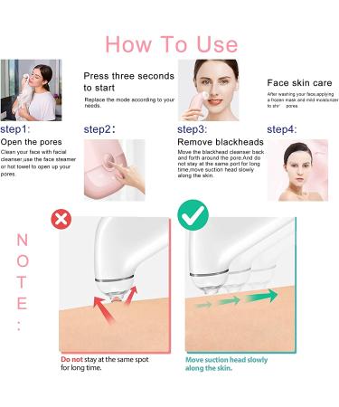Blackhead Remover Pore Vacuum Cleaner - USB Rechargeable Electric Suctioner with 3 Probes, Upgraded Facial Pore Cleaner in Light Pink - Buy Online on GoSupps.com