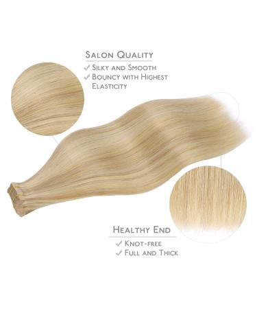 20pcs 50g 24 Inch Real Hair Tape Extensions - Light Blonde Highlights Gold Blonde Remy Invisible Skin Weft - Buy Online on GoSupps.com