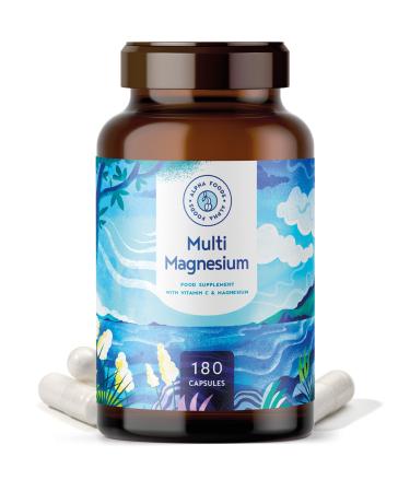 Multi-Magnesium 180 capsules highly dosed 7 bioactive sources of magnesium: phyto-magnesium magnesium bisglycinate citrate & glycinate - 2140mg of magnesium