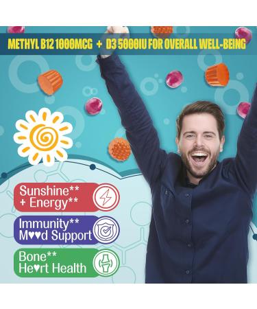Focus Memory & Energy Gummies L-Tyrosine + Methyl B12 1000mcg B6 50mg D3 C Lion's Mane Mushroom for 15+ Students Office Worker Multivitamin Herb Blend for Seniors Brain & Cognition Sugar Free 60 Count (Pack of 2) - Buy Online on GoSupps.com
