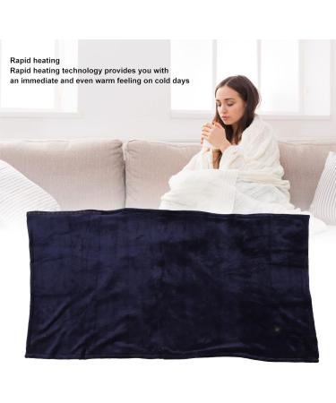TOPINCN USB Heating Blanket - Electric Heated Throw Adjustable 3 Levels Soft Polyacrylonitrile Fiber Cozy Royal Blue - Perfect for Living Room & Travel - Buy Online on GoSupps.com