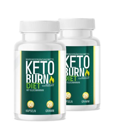 New: Keto Burn Diet - The original capsules with high -quality natural ingredients for women + men dietary supplements with glucomannan - 120 pieces