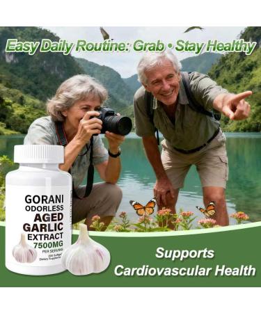 Gorani Odorless Aged Garlic Extract Capsules 7500mg 200 Softgels GMP-Certified Garlic Supplements - Buy Online on GoSupps.com