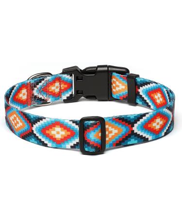 Suredoo Adjustable Dog Collar - Soft Nylon for Small & Medium Dogs (M Size 33-55 cm Neck) - Comfort & Style in New Geometry Design - Buy Online on GoSupps.com
