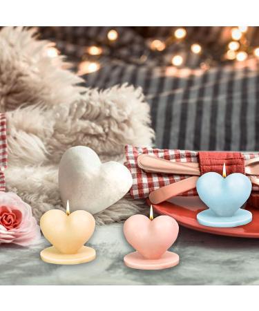 3D Love Heart Silicone Candle Making Molds with Base - Ideal for Candles, Soap, Wax, and Chocolate DIY Crafts - Buy Online on GoSupps.com