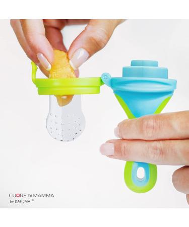 Dahema Newborn Pacifier & Bib Set - Waterproof Silicone Teething Bite Ring Ideal Weaning & Gum Massage - Light Blue - Buy Online on GoSupps.com