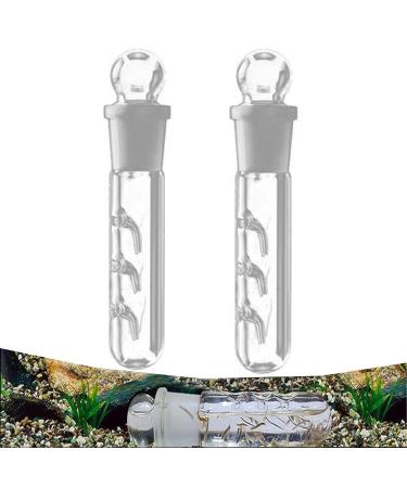 DXIA 2 Pcs Clear Crystal Glass Planaria Trap Cathers Durable Worm Catch Pen Shrimp Leeches Catcher with One 3 Holes for Cherry Shrimp Crystal Red Shrimp Dwarf Shrimp Aquarium Supplies