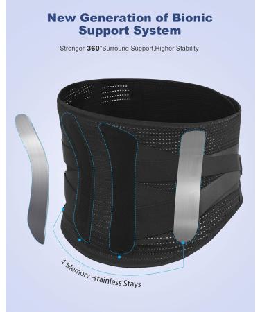 Back Support Belt for Women & Men - Relieve Lower Back Pain & Lumbar Support - Small Black - Buy Online on GoSupps.com