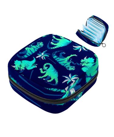 Storage bags for women's bandages dinosaur blue portable menstrual pad bag panty lip inlays tampons women's bandages storage holder for women school office multicolored
