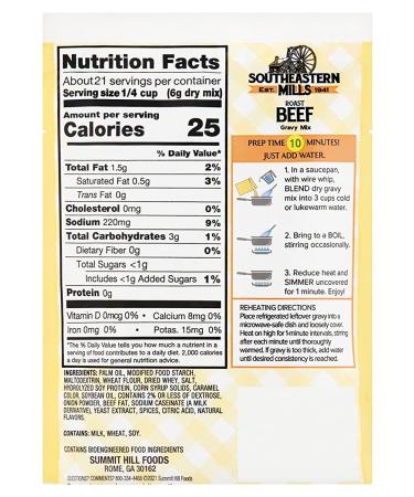Southeastern Mills Roast Beef Gravy Mix - Custom Blend of Spices & Seasonings - 4.5 OZ Packet (Pack of 24) - Buy Online on GoSupps.com