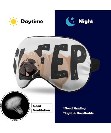 LynaRei Sleeping Mask Funny Pug Dog Sleep Eye Mask Blindfold with Adjustable Strap Eat Sleep Slogan Soft Eye Cover for Blocking Out Lights Style-4 - Buy Online on GoSupps.com