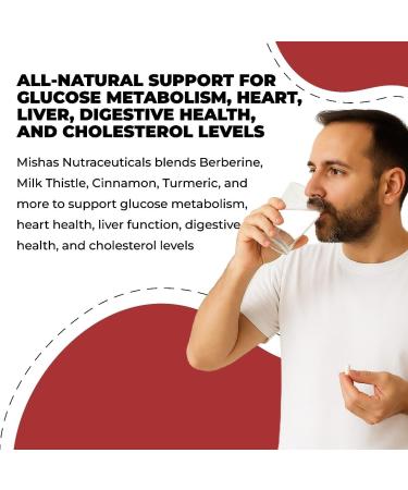 Mishas Nutraceuticals Berberine, Milk Thistle, Cinnamon & Turmeric Supplement Liver Cleanse Detox & Repair, Supports Heart, Weight Loss & Gut Health 60 Vegan Capsules - Buy Online on GoSupps.com