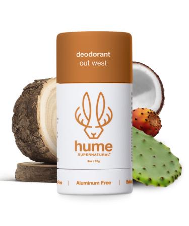 Hume Supernatural Natural Deodorant for Men & Women - Aluminum-Free  Probiotic  and Plant-Based - Long-Lasting Moisture Absorbing - Clean  Safe  and Effective (Out West 1-Pack) Out West - 1 pack