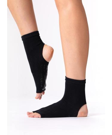 Dresp Yoga Socks | Anti-Slip Dance & Sport Stulps | Toe-Free Warm Cotton Mix | Elegant Black | Size 36-38 - Buy Online on GoSupps.com