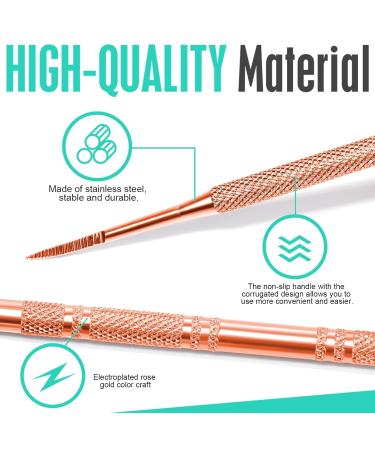 Fandamei Corner Lifter & Nail File Set - Stainless Steel Toenail Tools for Professional Manicure & Pedicure - Double-Sided Foot Care in Rose Gold - Buy Online on GoSupps.com
