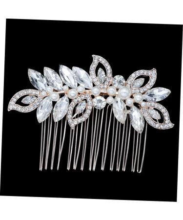 Didiseaon Rhinestone Hair Comb Rhinestone Headpiece Bridal Hair Comb Pearl Hair Clip Wedding Hair Accessory Crystal Headpiece Gold Tiara Goody Hair Glass Bride Hair Accessories - Buy Online on GoSupps.com