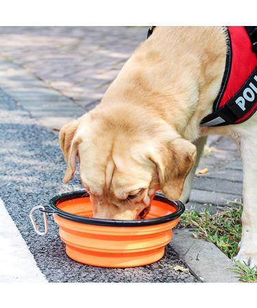 Vigime Foldable Dog Bowl Set - Portable Travel Water Bowls for Dogs & Cats (5PCs 350ml) with Carabiner Hook - Ideal for Hiking Walking and Outdoor Adventures - Buy Online on GoSupps.com