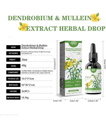 Clearbreath Dendrobium & Mullein Extract - 30ML Powerful Lung Support Drops | Alcohol-Free Respiratory Care Herbal Essence - Buy Online on GoSupps.com