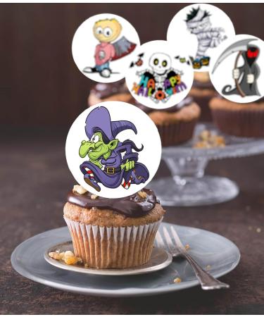 24 x Pre-Cut Halloween Mix 21 Edible Stand up Wafer/Rice Paper Cupcake Toppers Birthday Party Cake Decorations - Buy Online on GoSupps.com