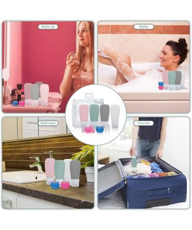 8-Piece Silicone Travel Bottles Set - Leak-Proof Reusable Containers with Transparent Bag for Shampoo Cream and Body Care (60ml) - Buy Online on GoSupps.com