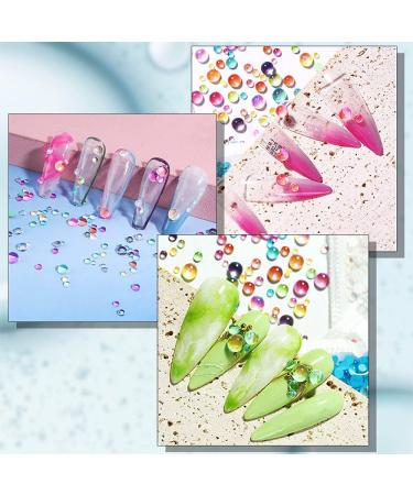 Crystal Mermaid Nail Rhinestones CHANGAR Caviar Round Bead Flatback Nail Rhinestones Iridescent Aurora Round Beads Nail Crystal Diamonds with Storage Organizer Box - Buy Online on GoSupps.com