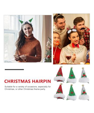 Lurrose 6pcs Christmas Hair Clips - Santa Claus Cap Hairpins | Festive Hair Accessories for Holiday Parties - Buy Online on GoSupps.com