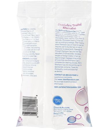 Cleanlife No-Rinse Shampoo Cap - Microwaveable, Rinse-Free, Latex-Free, Alcohol-Free - Buy Online on GoSupps.com