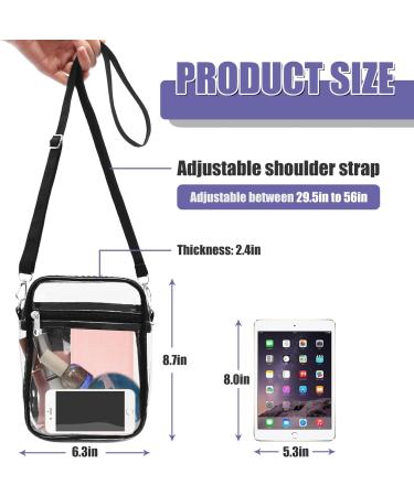 Clear Purse Stadium Approved Crossbody Bag - Adjustable Shoulder Strap - 1 Pack - Buy Online on GoSupps.com