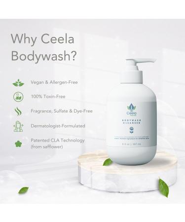 CEELA Naturals Body Wash Cleanser 8 fl oz CLA-Based Vegan Hypoallergenic Microbiome-Safe Gently Soothes Sensitive Skin No Synthetic Preservatives or Fragrances - Buy Online on GoSupps.com
