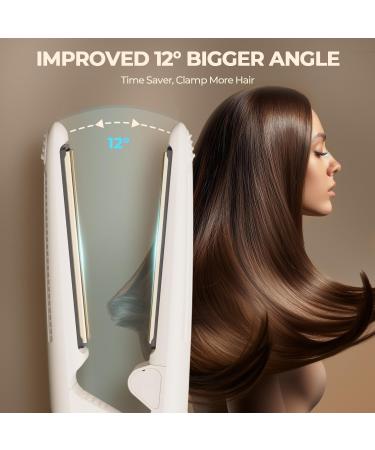 MiroPure 2-in-1 Flat Iron Hair Straightener & Curler - Titanium Ceramic Ionic Styler with Cool Air Dual Voltage & Auto Off for Travel - Buy Online on GoSupps.com