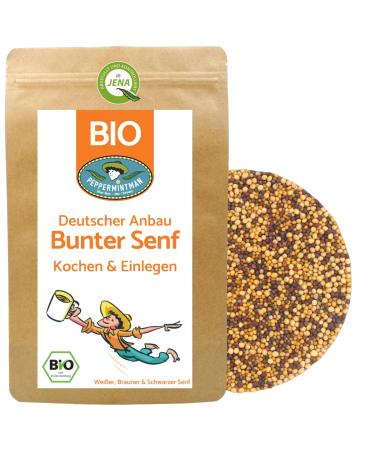 PEPPERMINTMAN 1kg Organic Coloured Trio Mustard German Culture Mix Black and Brown and Yellow Mustard Seed Mix Seasoning Mustard Preparation Green Fertiliser - PEPPERMINTMAN